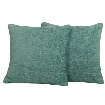 Mainstays Chenille Teal Square Pillow 18''x18'', 2 Pack