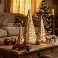 thumbnail image 5 of Ayieyill Tabletop Christmas Tree Christmas Decoration indoor, Handmade Wicker Christmas Tree Farmhouse Christmas Decor Rustic Decorations, 3pcs Natural, 5 of 10