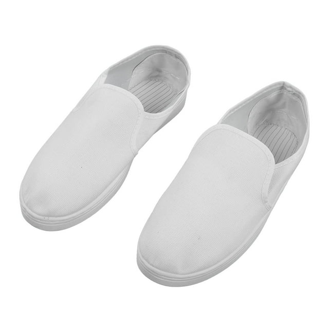 Zapatos a prueba de electricidad estática de lona de PVC, seguros, cómodos para fábricas de productos electrónicos, libres de polvo, para talleres, color blanco 37