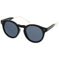 thumbnail image 2 of sunglassLA - Metal Temple Keyhole Bridge Neutral-Colored Lens P3 Round Sunglasses 50mm - 50mm, 2 of 4