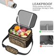 thumbnail image 4 of Brown and Beige Leopard Print Insulated Lunch Box for Women Men, Medium Leakproof Cooler Bag with Adjustable Strap, 10"x6.7"x8", 4 of 6