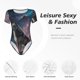 thumbnail image 4 of Balery Night Sky Wolf Body de cuello redondo de manga corta para mujer Tops de manga corta Tops básicos-Medium, 4 of 7