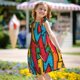 thumbnail image 5 of Fotbe Colorful Arrow Graffiti Pattern Vestido de Dormir para Niñas de 3 a 10 Años, Mangas Cortas, Estilo Princesa, Pijama Camisón con Mangas Voladas-Medium, 5 of 6