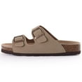 thumbnail image 6 of Litfun Women's Cork Footbed Slide Sandals with Arch Support Summer Leather Flat Sandals with Adjustable Buckle, Taupe, 6 of 8