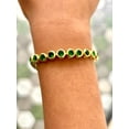 thumbnail image 2 of Lakshya Jewel LLC Women's Gold Finish Green CZ Tennis Bracelet Classic Round Cut Bezel-Set Jewelry for Daily Wear & Gifting, 2 of 5
