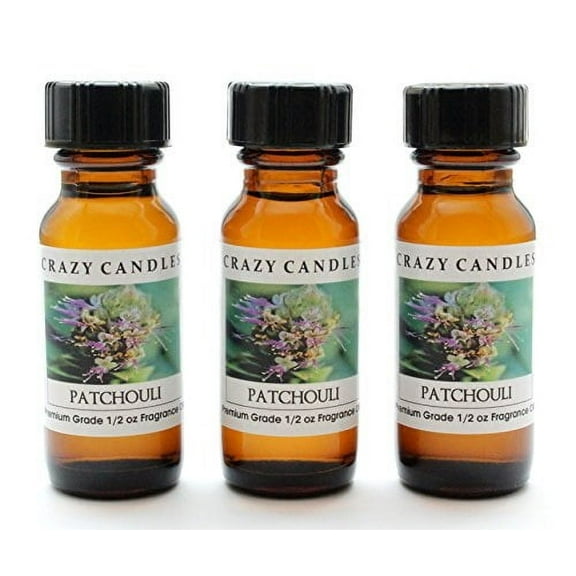Patchouli 3 Bottles 1/2 FL Oz Each 15ml Premium Grade Scented Fragrance Oil by Crazy Candles