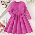 thumbnail image 2 of Splozh Toddler Girl Dresses Toddler Baby Girls Fall Clothes Soft Dress Long Sleeve Winter Outfits Casual Birthday Party Hot Pink,7-8 Years, 2 of 7