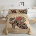 thumbnail image 2 of Manfei Bohemian Cat Full Size Comforter Sets,Japanese Kitten Bedding Comforter Set,Vintage Flowers Print Bedding Sets For Men Women,Ultra Soft Home Decor Reversible,3pcs, 2 of 8
