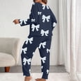thumbnail image 5 of CHUMUD Womens Plus Size 2 Piece Pajama Sets Long Sleeve Crew Neck Tops and Pants Soft Bow Sleepwear Casual Nightwear Pjs Lounge Set, 5 of 5