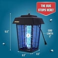 thumbnail image 6 of Bug Zapper, 1 Acre of Outdoor Coverage with Powerful 40W Bulb & 5600V Instant Killing Grid, Electric Insect, Fly & Mosquito Zapper, Made in The USA, 6 of 9