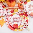 thumbnail image 5 of 125 Pieces Thanksgiving Plates Dinnerware - Gold Plastic Silverware and Thanksgiving Plates Pumpkins Include 25Dinner Plates 25Salad Plates 25Forks 25Knives 25Spoons, 5 of 8