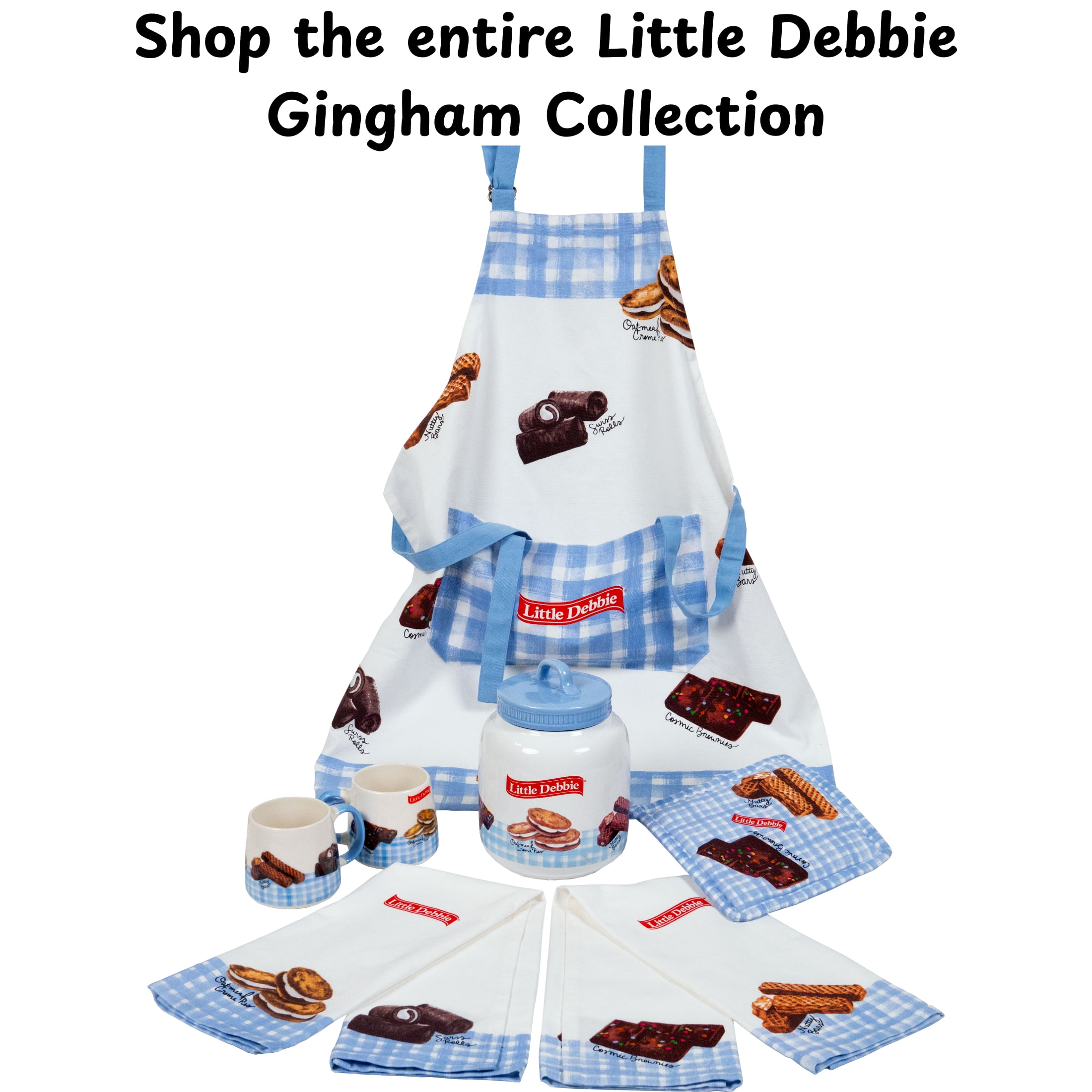Little Debbie Gingham Collection 1-Pocket Fabric Kitchen Apron