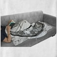thumbnail image 6 of Tribal Soft Flannel Fleece Throw Blanket, Paisley Floral Moon Crescent Gem Astrology Inspired Design Print, Cozy Plush for Indoor and Outdoor Use, 60" x 80", Black and White, by Ambesonne, 6 of 6