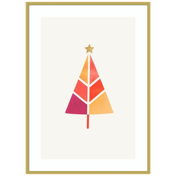 Amanti Art Little Christmas Tree Wood Framed Wall Art Print