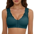 thumbnail image 2 of VBVC Women's Front-Closure Lace Support Bra,Full Coverage Posture Corrector Bra For Women,Ladies' Comfort Wireless Everyday Bra,Green,S-2XL, 2 of 7