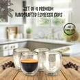thumbnail image 3 of Bacimi Double Wall Insulated Coffee Mugs Set of 4 / 5oz - Clear Borosilicate Cups - Thermal Drinking Cups for Espresso, Cappuccino, Latte, Tea, Hot Beverage, Wine - Microwave Safe, 3 of 11