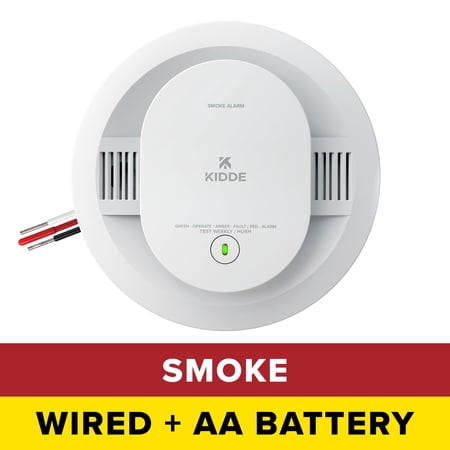 Kidde Hardwired Photoelectric Smoke Detector Alarm, AA Battery Backup, 5-inch
