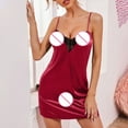thumbnail image 5 of Sakmal Silky Mumu Chemise Nightgowns for Women Ultra-Soft Red Cute Night dress Short Lace Sweetheart Sleeveless Chemises S-2XL, 5 of 7