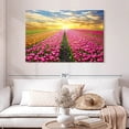 thumbnail image 2 of Elephant Stock Tulip Flower Field Wall Art - Horizontal Canvas Wall Art - Living Room Wall Decor - Nature Canvas - Orange And Pink Decor - 48" x 32", 2 of 4