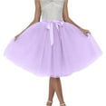 thumbnail image 2 of MIXUE Skirts For Women Summer Mesh Solid Color Elastic High Waist A Line Ruffled Tutu Skirt Holiday Wear,Purple,One Size, 2 of 8
