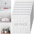 thumbnail image 1 of VASA NAMA 40 PCS Ladrillo Pantalla, Ladrillo 3D Pared Blanco, 3D Paneles Pared, DIY Panel Pared Impermeable, Paneles Decorativos 3d, Papel Pintado Pared (35x38cm), 1 of 6