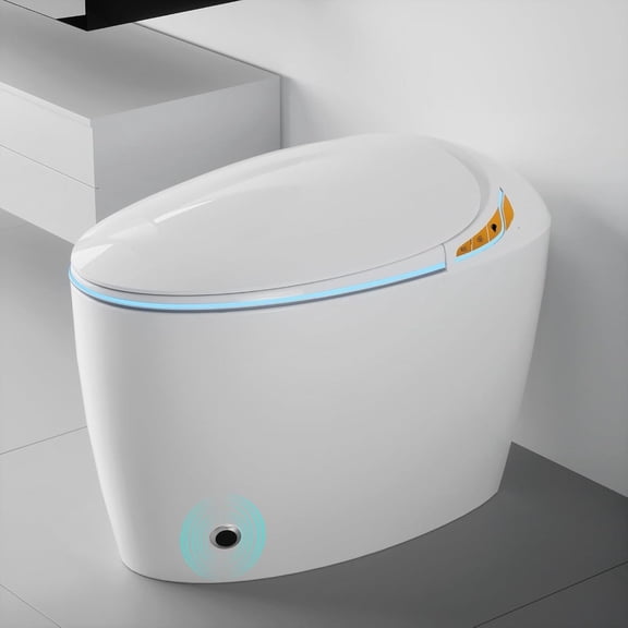 AskPeak Smart Toilet, Intelligent Bidet, Auto Open/Close Lid, Heated Seat, LED Display, Warm Air Dryer, Modern Design, Perfect for Luxurious Bathrooms