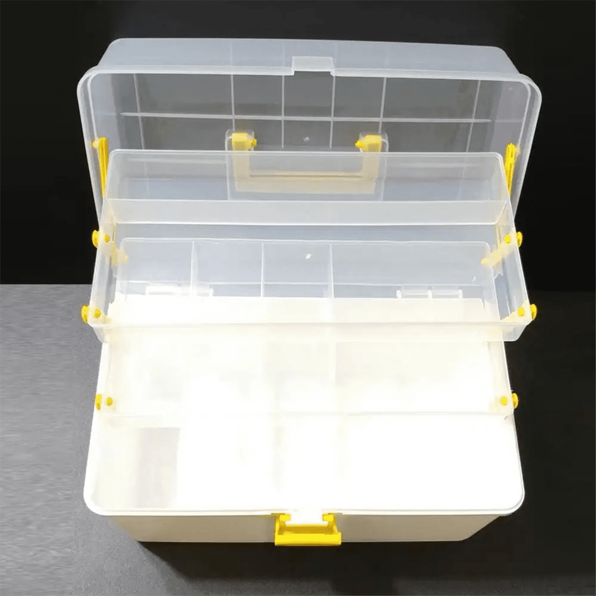 Small Tackle Box with 2 Tray Hardware Organizer Portable Multipurpose Storage Box for Snacks Screws Nuts Lure Case B