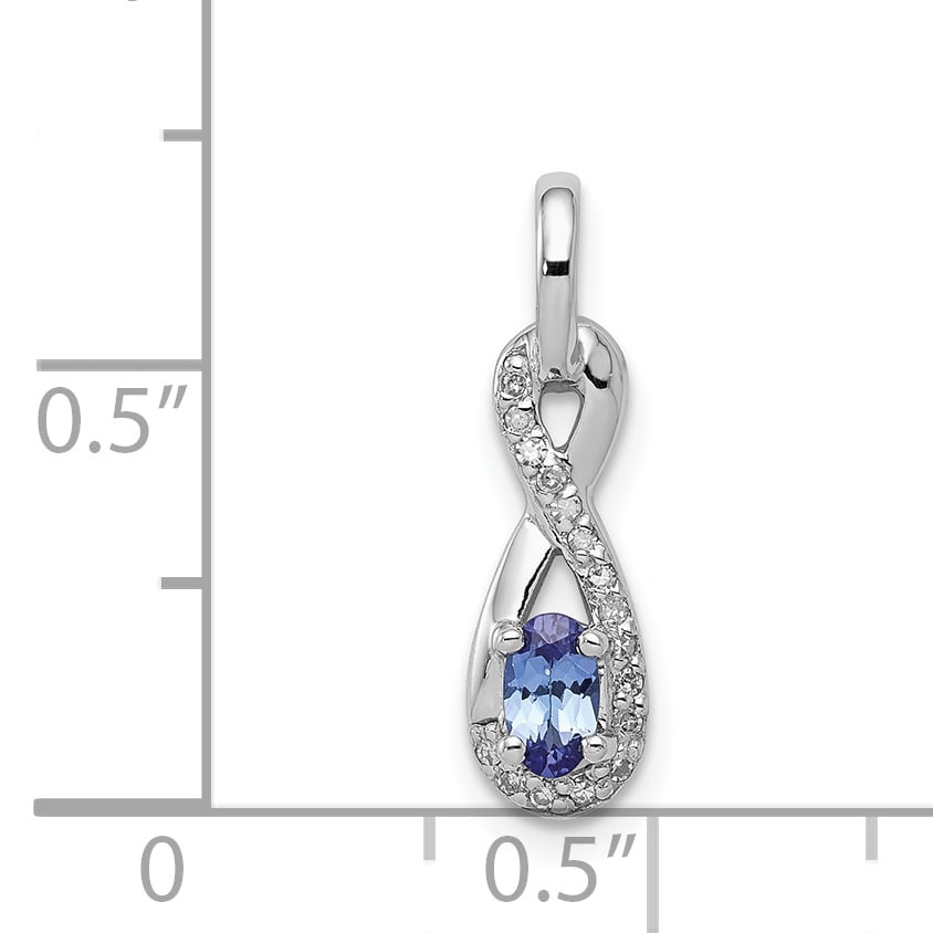 Sterling Silver Diamond Jewelry Pendants /& Charms Solid Tanzanite Diamond Pendant