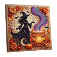 thumbnail image 2 of Halloween Diamond Art Kit, Witch & Rainbow Cauldron Design, 5D Diamond Painting for Adults & Kids, Spooky Halloween DIY Craft & Party Decoration 1 Pack, 2 of 4