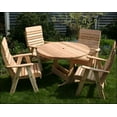 thumbnail image 3 of 57" Red Cedar Round Trestle Picnic Table with 4-40" Benches, 3 of 3
