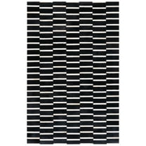 SAFAVIEH Studio Leather Elvin Striped Area Rug, Black/Beige, 8' x 10'