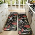 thumbnail image 4 of Kitchen Rugs Sets Of 2,Red Mushroom Fern Black Pattern Anti Fatigue Kitchen Mat Rugs Non Slip Washable,Decorative Kitchen Floor Mats for Kitchen,Sink,Laundry,17"x47"+17"x47", 4 of 5