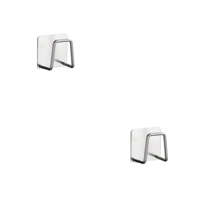 Inteprter Estante para esponja de cocina, montado en la pared, suave, resistente, sin perforaciones, a prueba de humedad, antioxidante, tijera, Tipo 2 Cepillado 2piezas
