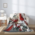 thumbnail image 4 of PHELIKA Snow Red Cardinal Winter Birds 10 All Season Soft Throw Blanket Lightweight Flannel Fleece Blankets 50"x40", 4 of 8