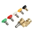 thumbnail image 5 of SPRING 1/4" Quick Connect Swivel Adjustable Adapter Nozzle High Pressure Car Washers Quick Connect Set High Power Kit, 5 of 9