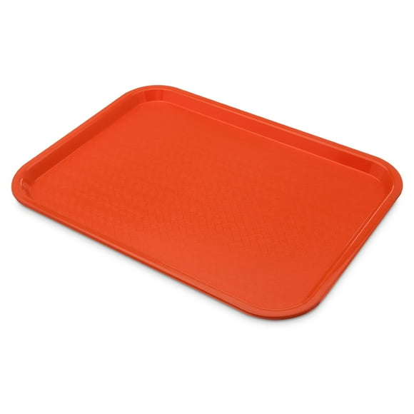 Carlisle CT121624 Plastic Cafeteria Tray - 16 3/10" L x 12"W, Orange- Case of 24