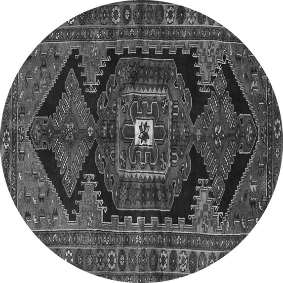 Ahgly Company Indoor Round Persian Gray Traditional Area Rugs, 7' Round