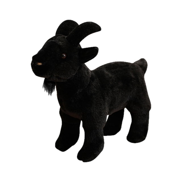 Peluche de animal de peluche, juguete decorativo para el hogar, ligero, suave, lindo, realista, compañero de juegos. Negro