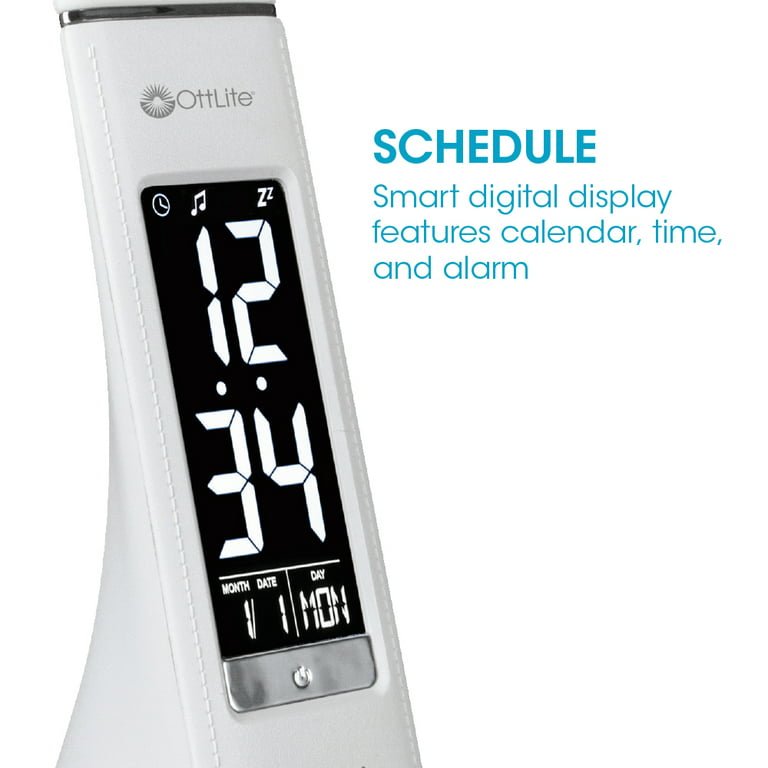 Thrive LED Sanitizing Desk Lamp with Clock and USB Charging