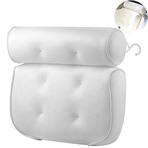 Eastjing Bath Pillow 4d Air Mesh Bathtub Pillow With 6 Large Size Suction Cups Perfect Head Neck Back And Shoulder Support Fits All Bathtub Hot Tub Jacuzzi And Home Spa Walmart Com