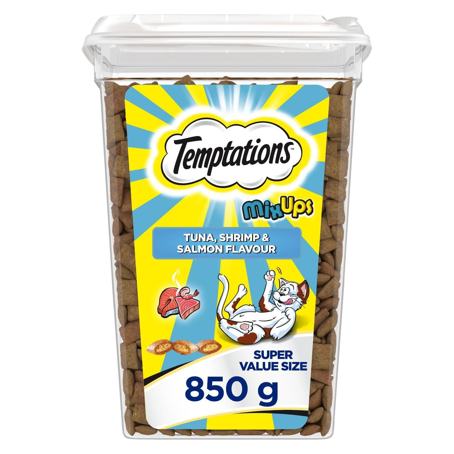 Temptations MixUps Tuna, Shrimp & Salmon Flavour Soft & Crunchy Adult Cat Treats, 180g - 850g