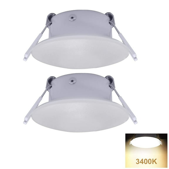 Facon 3 Inch LED RV Puck Light Full Aluminum Recessed LED Ceiling Light, 12V Interior Light for RV Motor-Homes Camper Caravan Trailer Boat (Pack of 2)