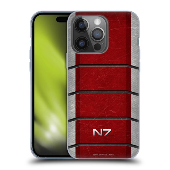 Head Case Designs Officially Licensed EA Bioware Mass Effect Graphics N7 Logo Armor Soft Gel Case Compatible with Apple iPhone 14 Pro