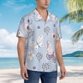 thumbnail image 2 of Lsque Blue Butterfly pattern Hawaiian Shirt for Men, Unisex Summer Beach Casual Short Sleeve Button Down Shirts-Small, 2 of 9