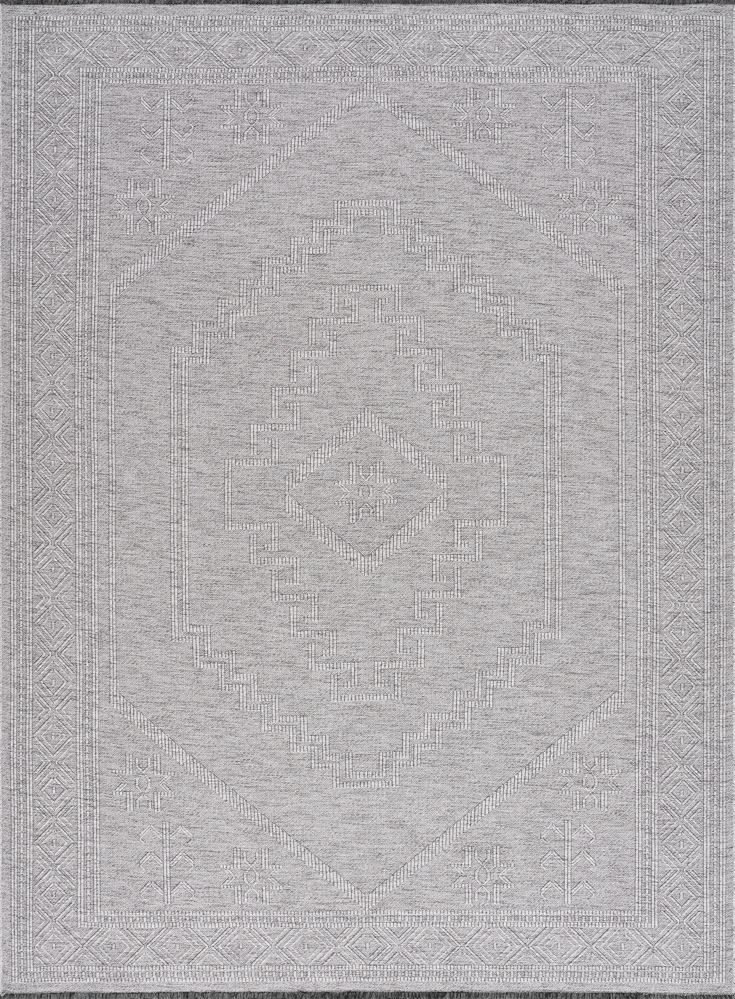 Alma Transitional 5' x 7' Light Gray and Stone Grey, Machine Washable Polyester & Cotton Indoor Area Rug