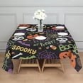 thumbnail image 3 of Halloween Spooky Words and Icons Pattern Square Tablecloth,Waterproof Square Table Cover,Wipeable Spillproof Washable Table Cover for Home Kitchen Party Decor 42"X42"(107x107cm), 3 of 6