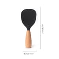 thumbnail image 3 of Short Wooden Handle Silicone Rice Spatula, Heat-Resistant Non-Stick Cooking Spoon for Rice Cereal, Ergonomic Grip Kitchen Utensil, Easy Clean Dishwasher Safe, 3 of 5