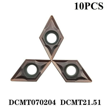 

10Pcs Dcmt070204 Dcmt21.51 Carbide Inserts Lathe Turning Tool For Steel For Sducr