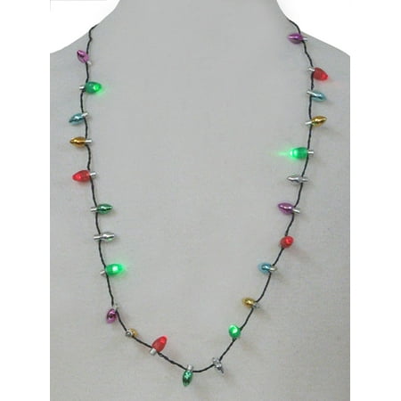 17&quot; Multi-Color LED Light Up Multi-Function Festive Christmas Necklace - Walmart.com
