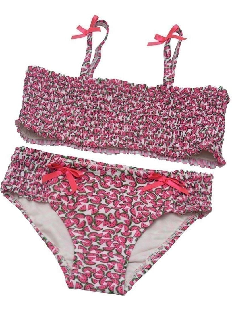 Hula Star Hula Star Little Girls Fuchsia Watermelon Slice Smocked 2